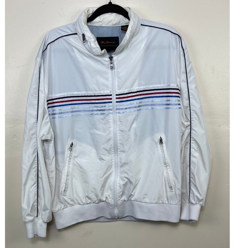 Y2K Ben Sherman Track Windbreaker with Zip up Hood XL